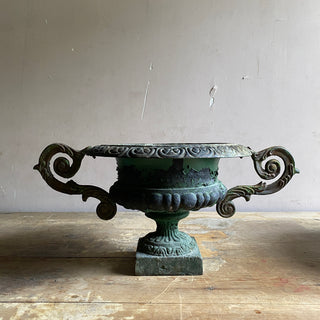 Pair Of Early 20th Century French Cast Iron Medici Urns