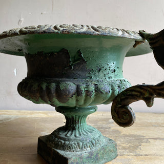 Pair Of Early 20th Century French Cast Iron Medici Urns