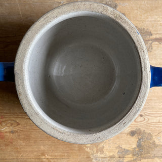 Antique French Blue Glazed Confit Pot