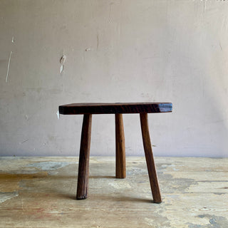Antique French Hand Carved Milking Stool