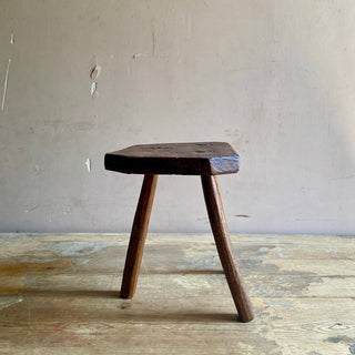 Antique French Hand Carved Milking Stool