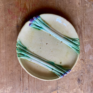 Antique French Majolica Asparagus Plate