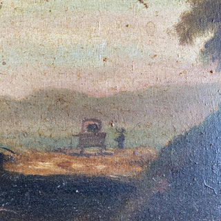 Antique Framed Oil On Board Depicting Country Scene