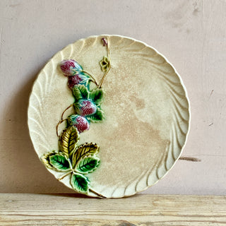 Antique French Majolica Strawberry Plate