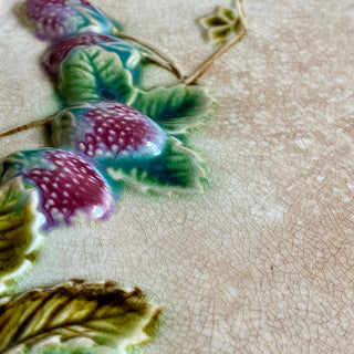 Antique French Majolica Strawberry Plate