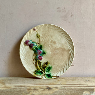 Antique French Majolica Strawberry Plate