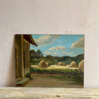 Oil On Board Depicting French Country Scene