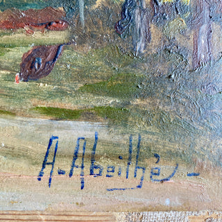 Oil On Board Depicting French Country Scene