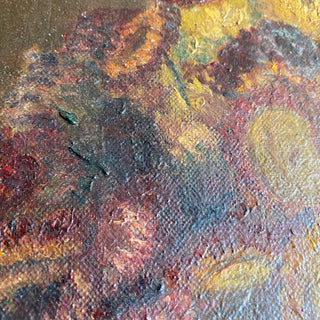 Antique Framed Floral Oil On Canvas
