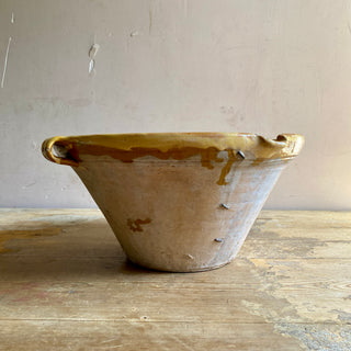 Antique Yellow Tian Bowl With Staples