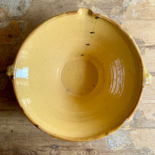 Antique Yellow Tian Bowl With Staples