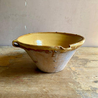 Antique Yellow Tian Bowl With Staples