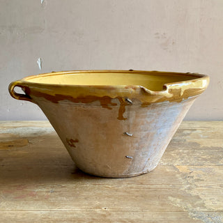 Antique Yellow Tian Bowl With Staples