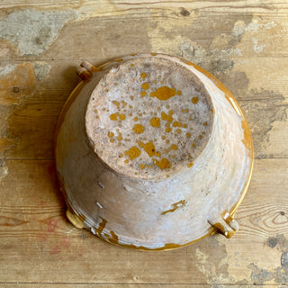 Antique Yellow Tian Bowl With Staples