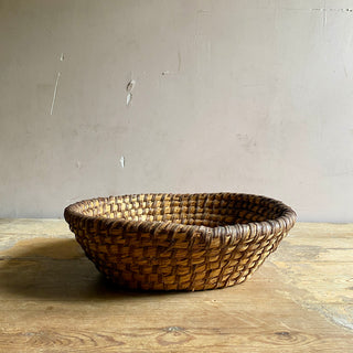 Antique French Rye Straw Basket