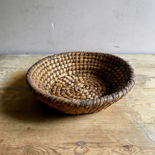Antique French Rye Straw Basket