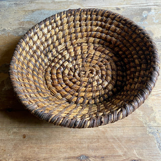 Antique French Rye Straw Basket