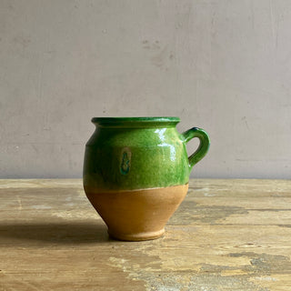Antique French Green Glazed Confit Jug