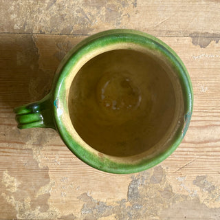 Antique French Green Glazed Confit Jug
