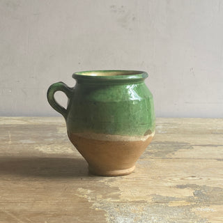 Antique French Green Glazed Confit Jug