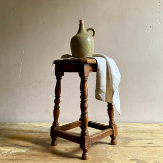Antique French Oak Country Stool