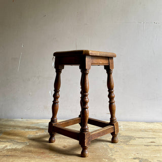 Antique French Oak Country Stool