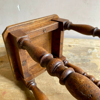 Antique French Oak Country Stool