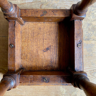 Antique French Oak Country Stool