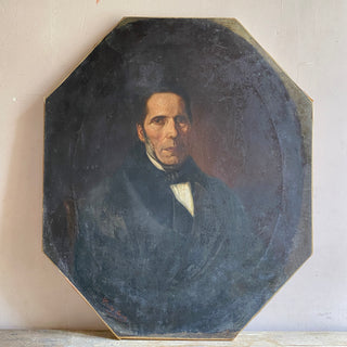 Antique Portrait Oil On Canvas