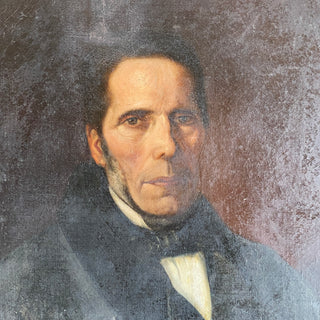 Antique Portrait Oil On Canvas