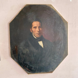 Antique Portrait Oil On Canvas
