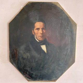 Antique Portrait Oil On Canvas