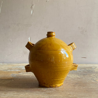 French Four Handled Yellow Conscience Jar