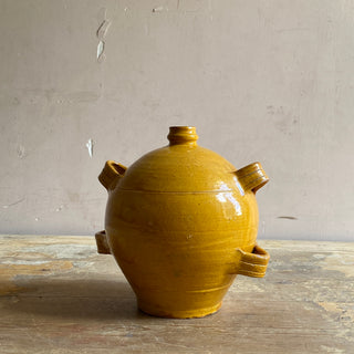 French Four Handled Yellow Conscience Jar