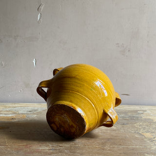 French Four Handled Yellow Conscience Jar