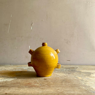 French Four Handled Yellow Conscience Jar