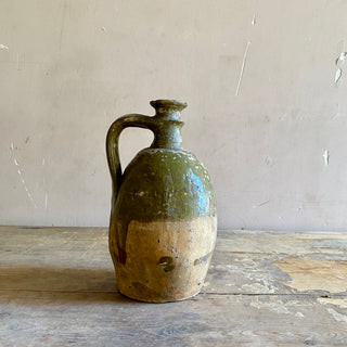 Antique French Green Oil Jug