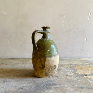 Antique French Green Oil Jug