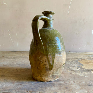 Antique French Green Oil Jug