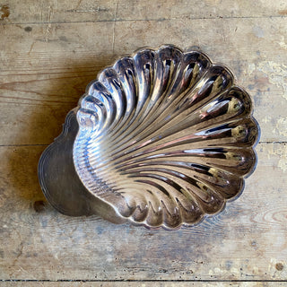 Large French Vintage Shell Dish by Christofle Fleuron