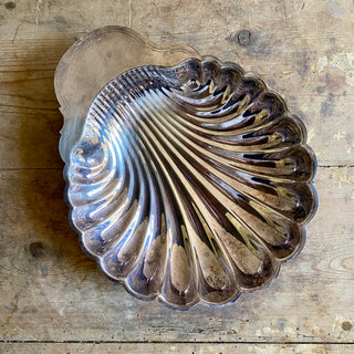 Large French Vintage Shell Dish by Christofle Fleuron