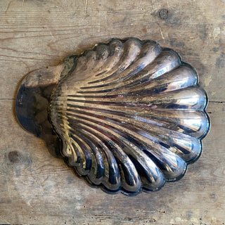 Large French Vintage Shell Dish by Christofle Fleuron