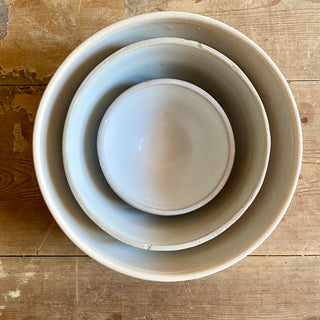 Trio of French Stoneware Mixing Bowls