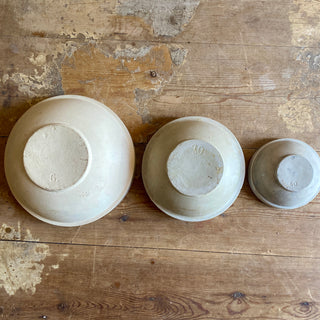 Trio of French Stoneware Mixing Bowls