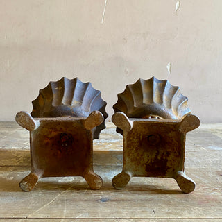 Pair Of Vintage French Cast Iron Urns