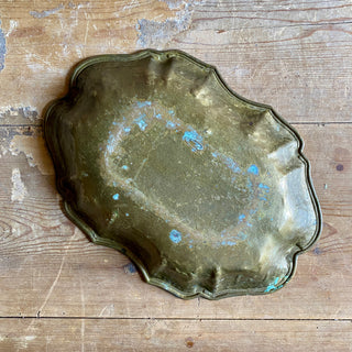 Large Vintage French Brass Vide-Poche