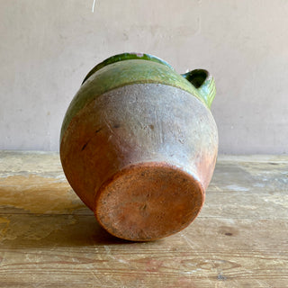 Antique French Green Glazed Confit Pot