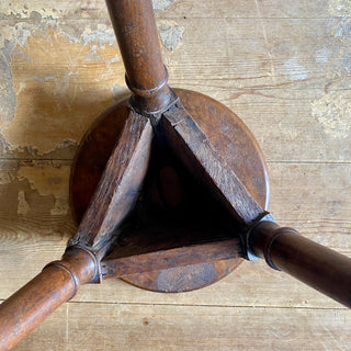Antique Rustic French Oak Country Stool