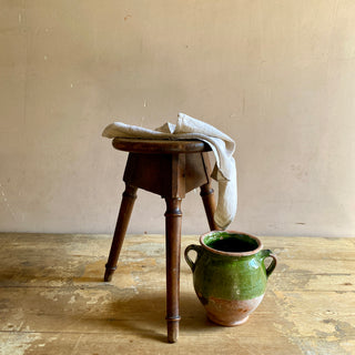 Antique Rustic French Oak Country Stool