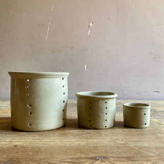 Set Of French Ceramic Cheese Moulds / Faisselle